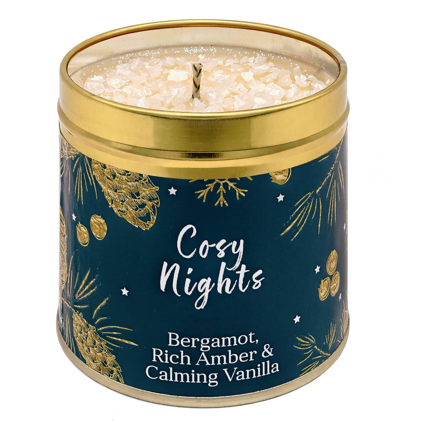 Cosy Nights Scented Candle Tin - Bergamont, Amber & Vanilla