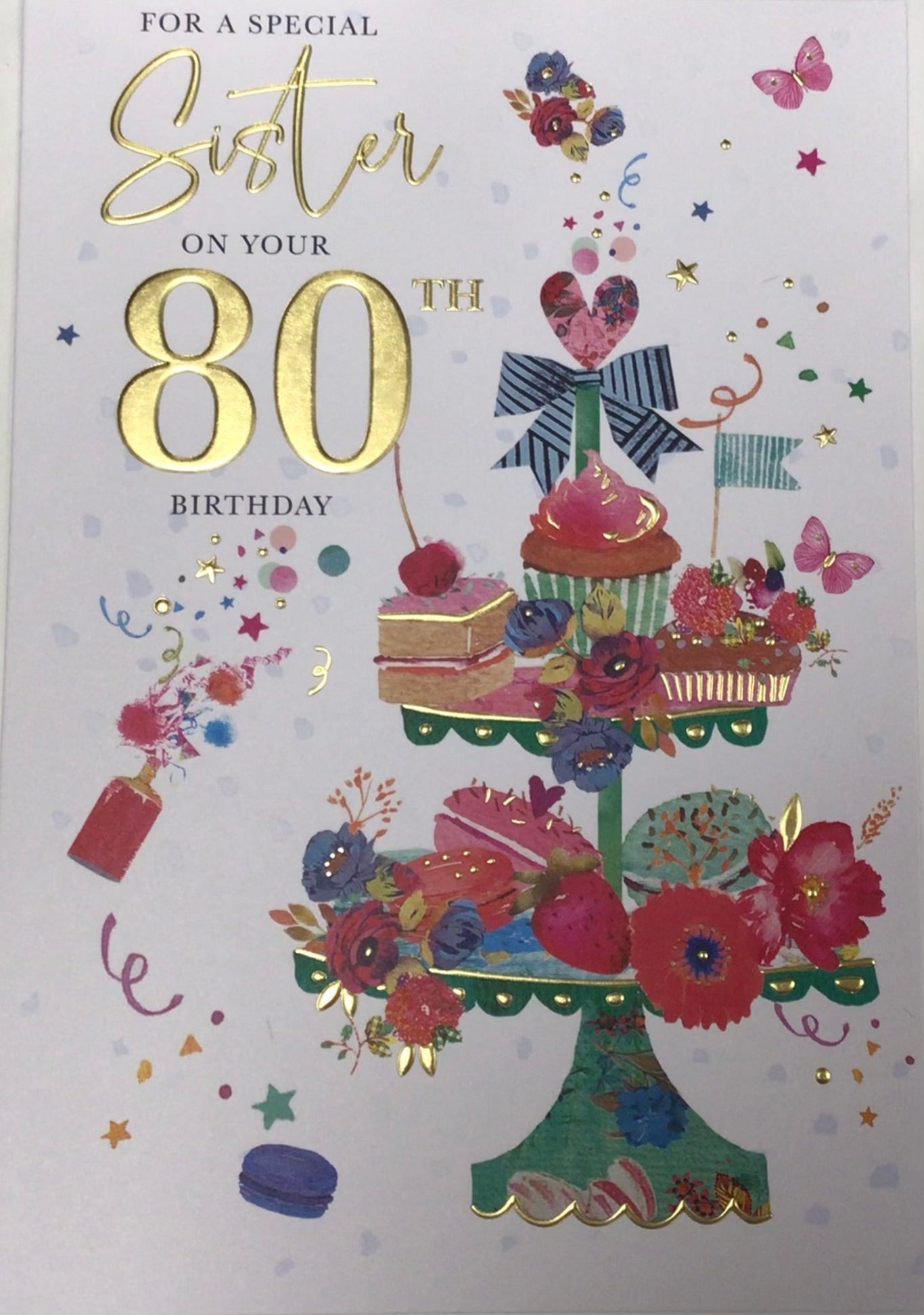 Sister 80th Birthday Card - Words 'n' Wishes