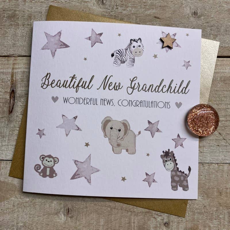 Beautiful New Grandchild Card - Toys & Stars