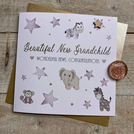 Beautiful New Grandchild Card - Toys & Stars