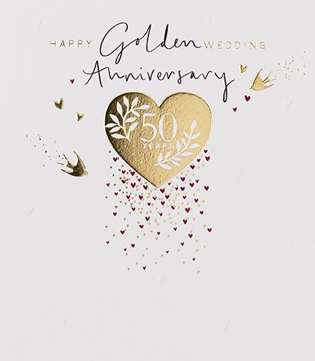Golden 50th Anniversary Card - Paperlink
