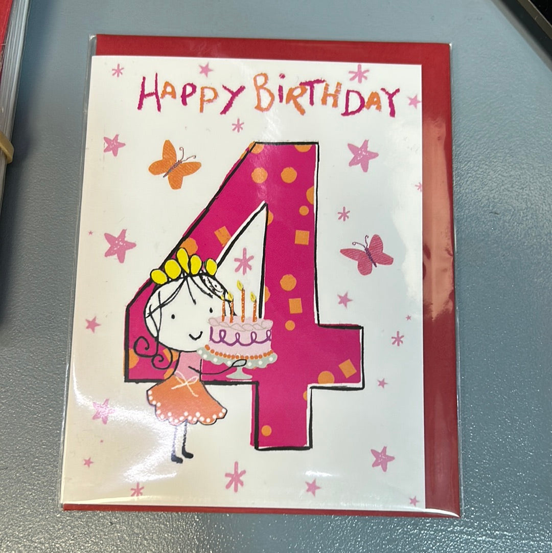 4th Birthday Card - H&G