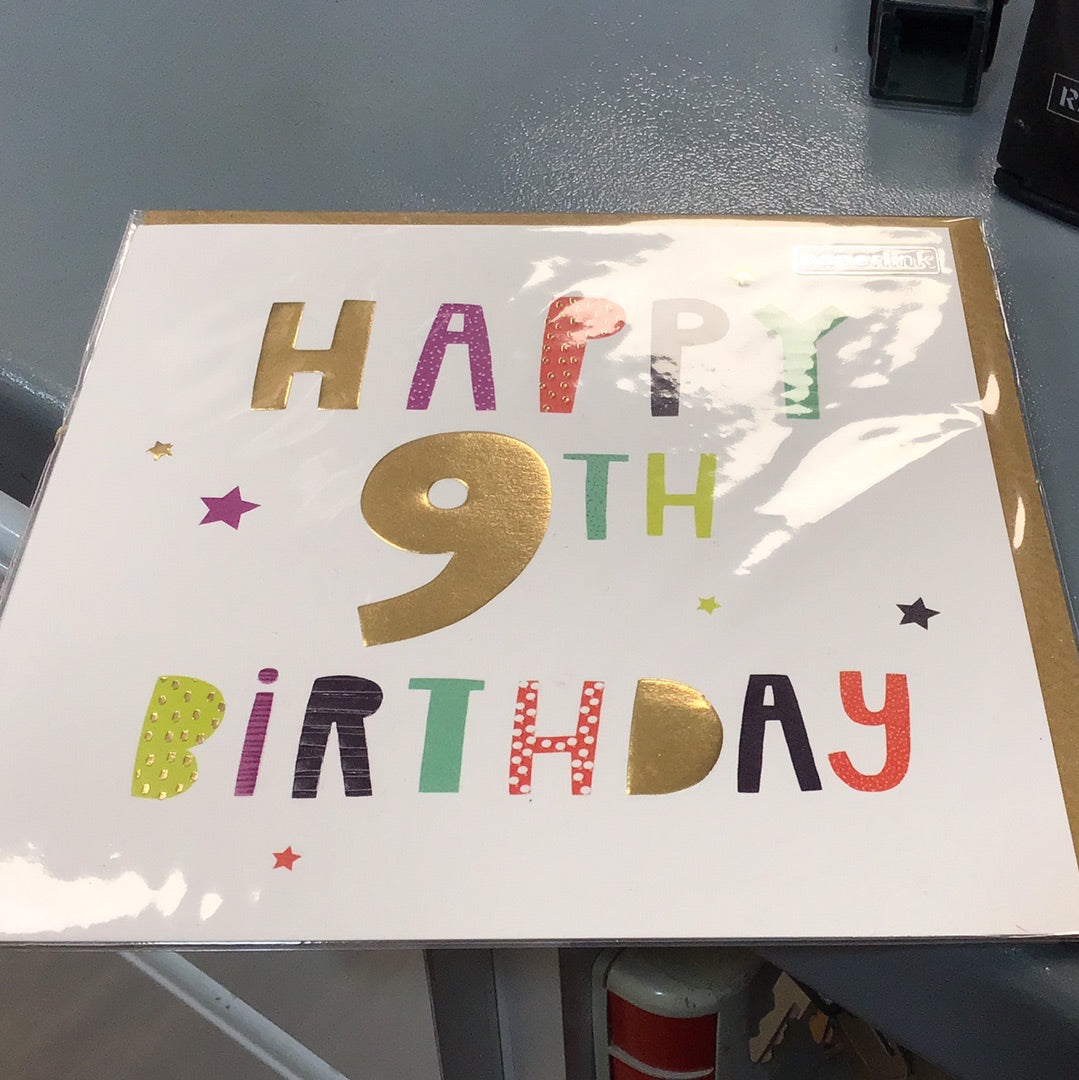 9th birthday card Paperlink