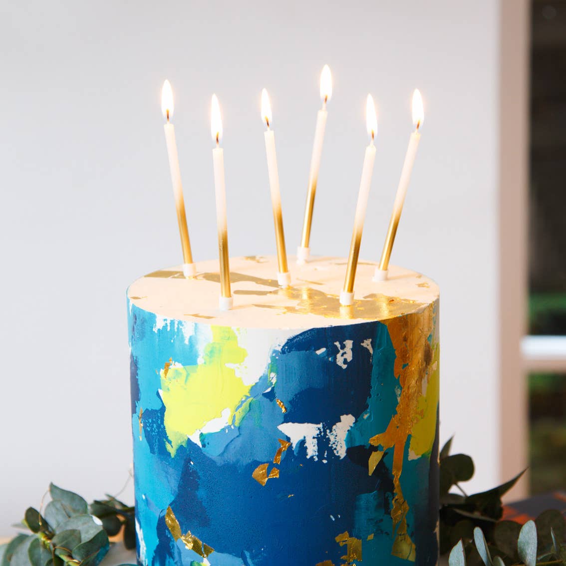 White and Gold Candles - 16 Pack