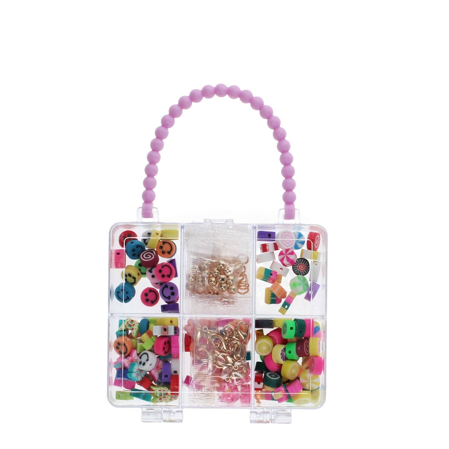 Make Your Own Jewellery Set for Kids – Beads, Clasps & Elastic in Handbag Storage Case