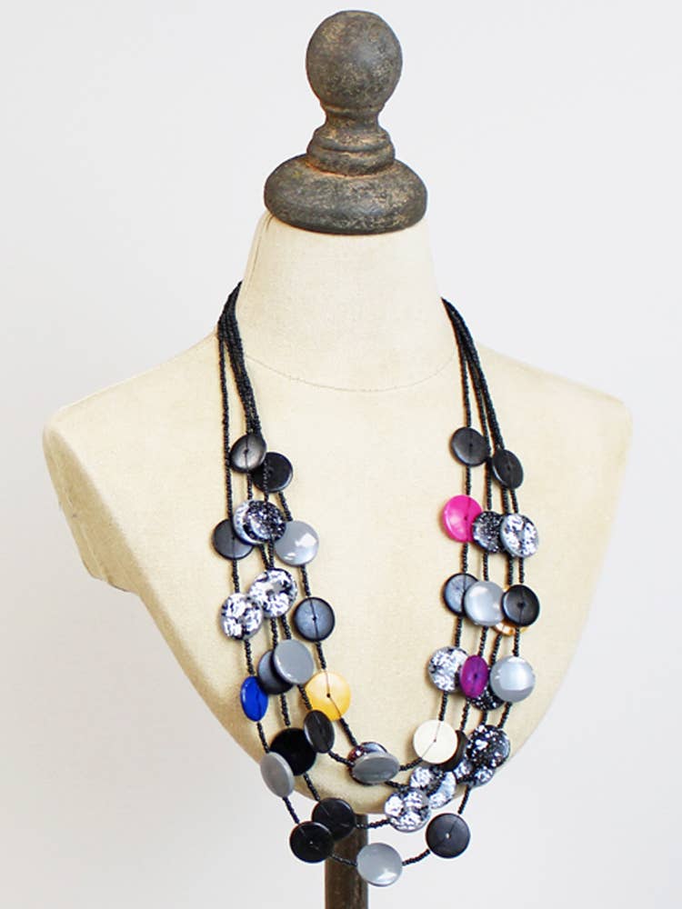 Multi-Strand Coconut Bead Necklace