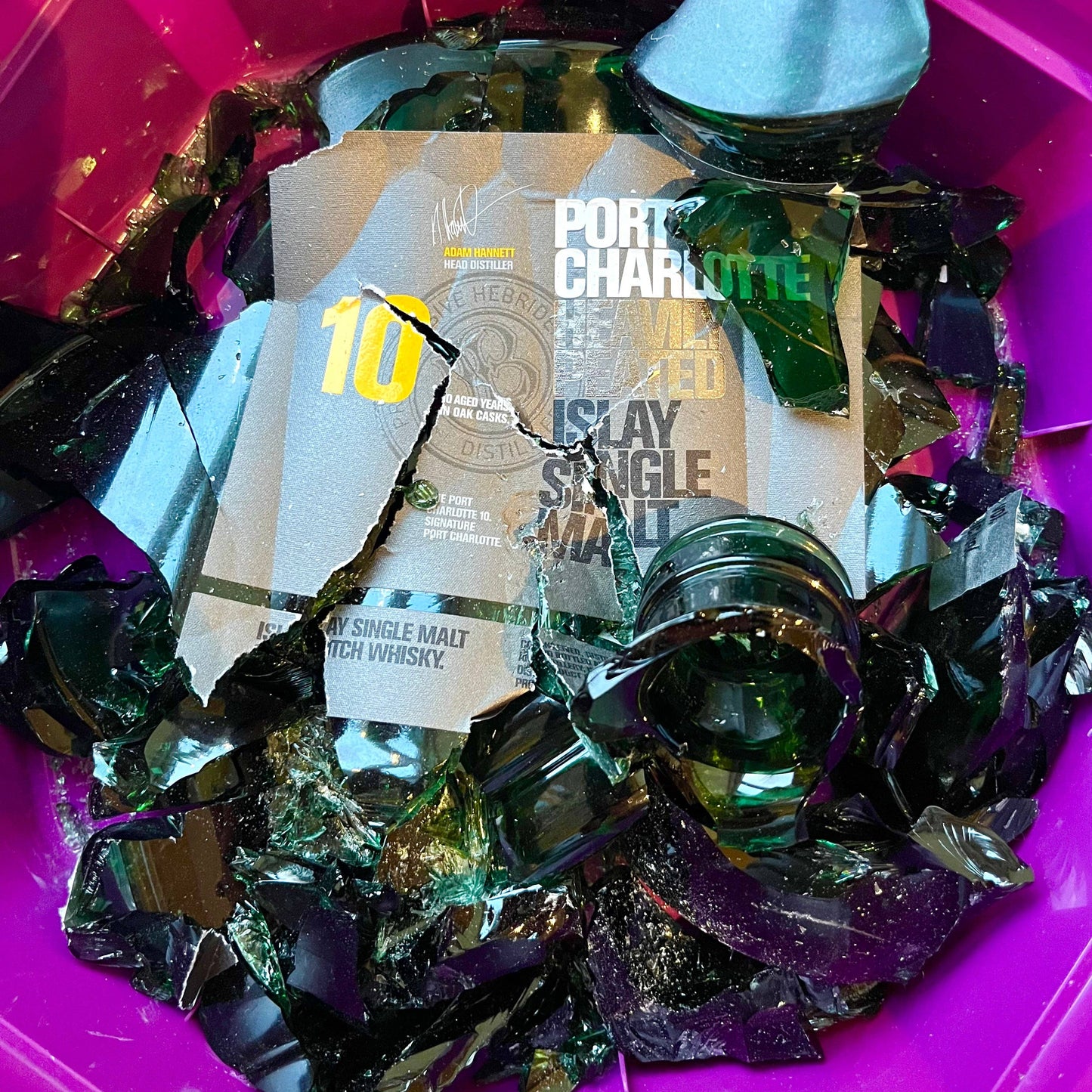 Handmade Green & Gold Whisky Glass Stud Earrings