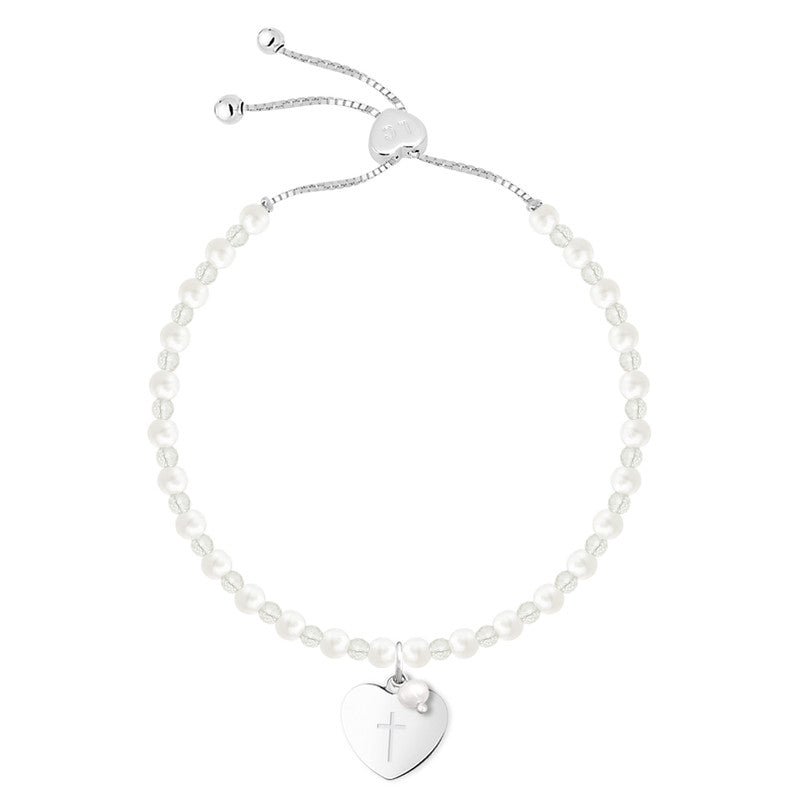 1st Holy Communion Silver Pearl Bracelet - Life Charms Jewellery
