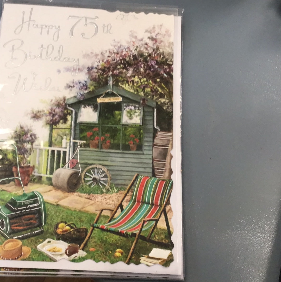 75th Birthday Card - Jonny Javelin - Velvet