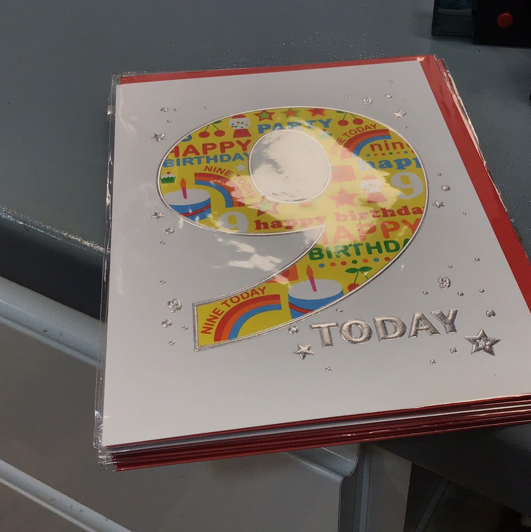 9th birthday card Paperlink