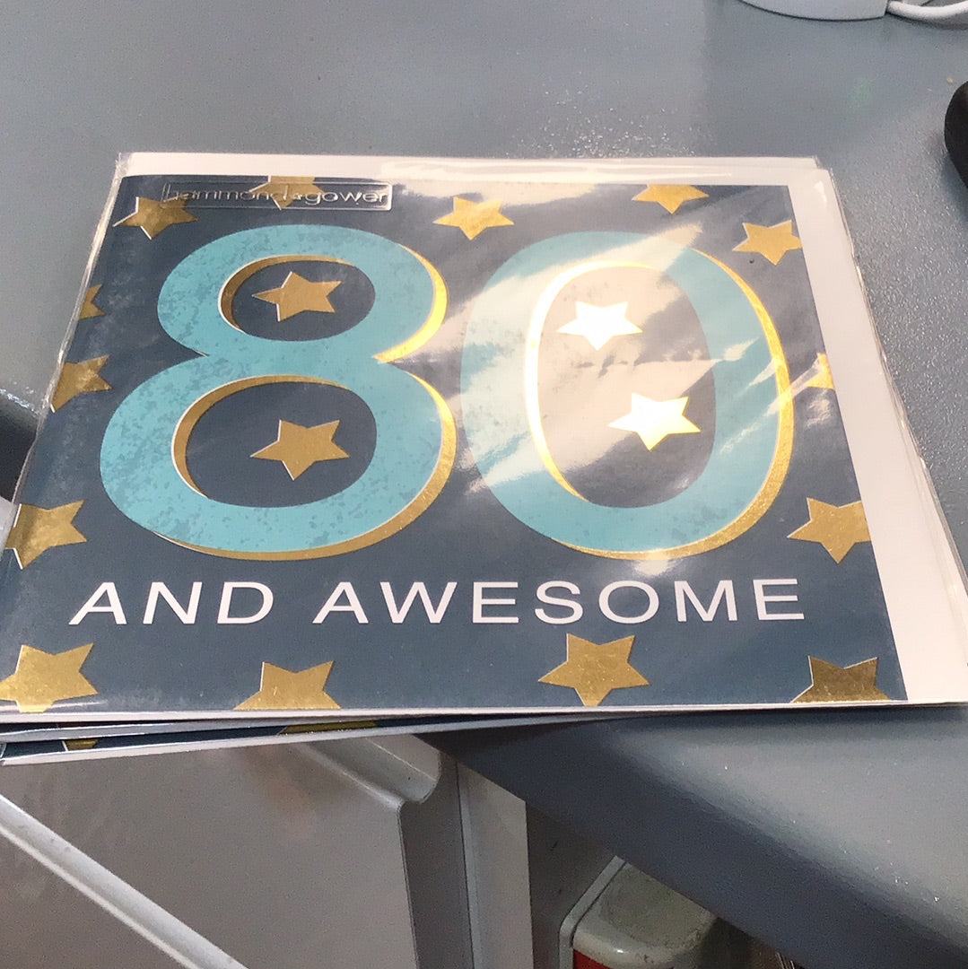 80 th birthday card H&G