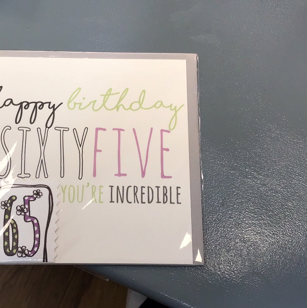 65th Birthday Card - Tracey Russell