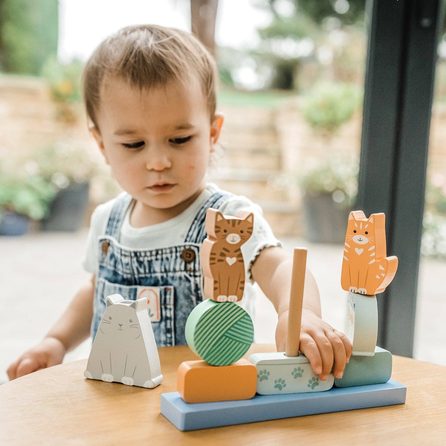 Wooden Kitty Stacker Toy
