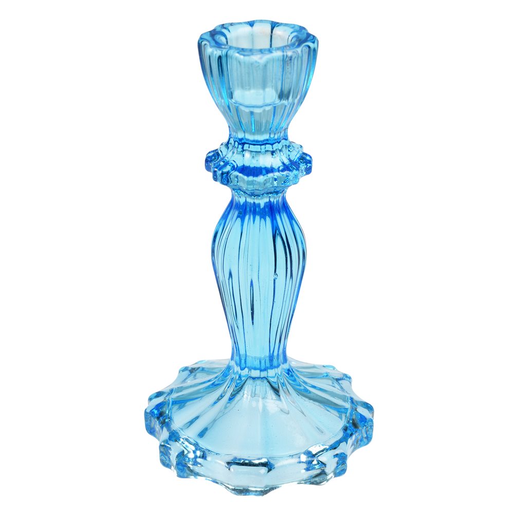 Tall glass candle holder