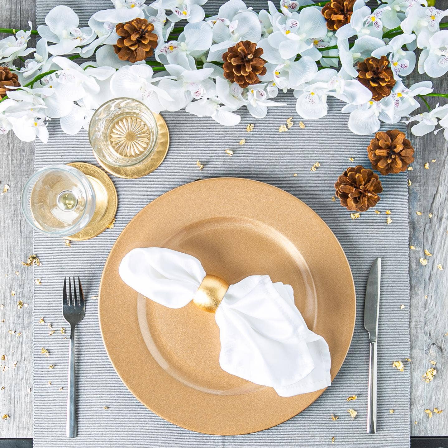 Metallic Melamine Napkin Ring - Silver and Gold