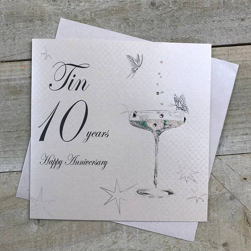 10th Tin Wedding Anniversary Card