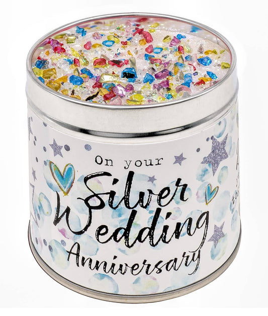 25th Silver Wedding Anniversary Candle - Best Kept Secrets