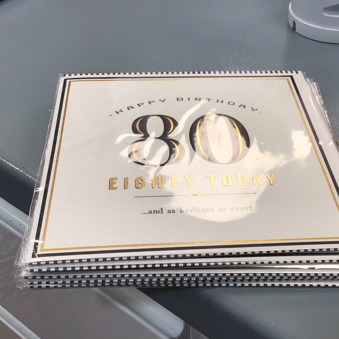80 th birthday card pigment