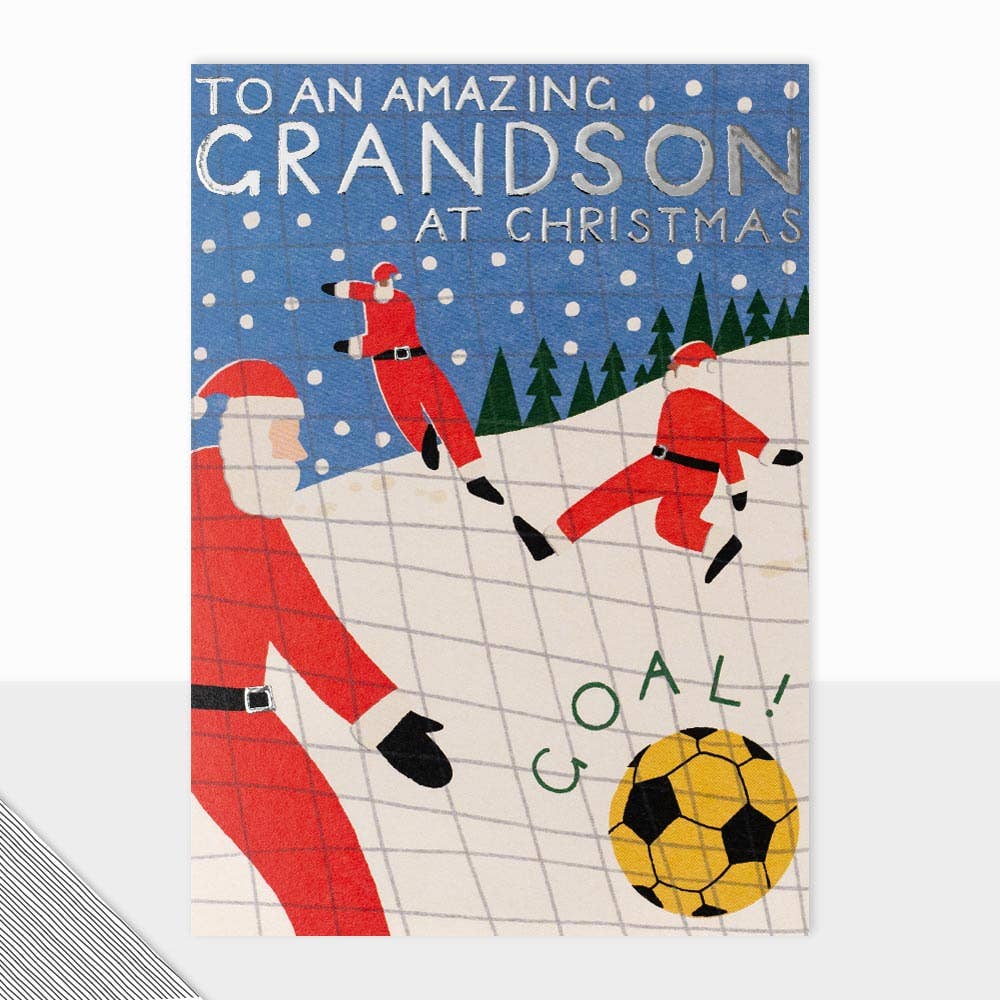Grandson - Christmas - Football - Greeting Cards