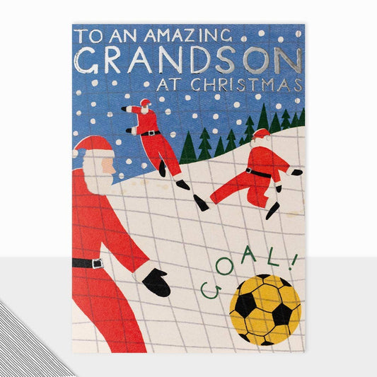 Grandson - Christmas - Football - Greeting Cards