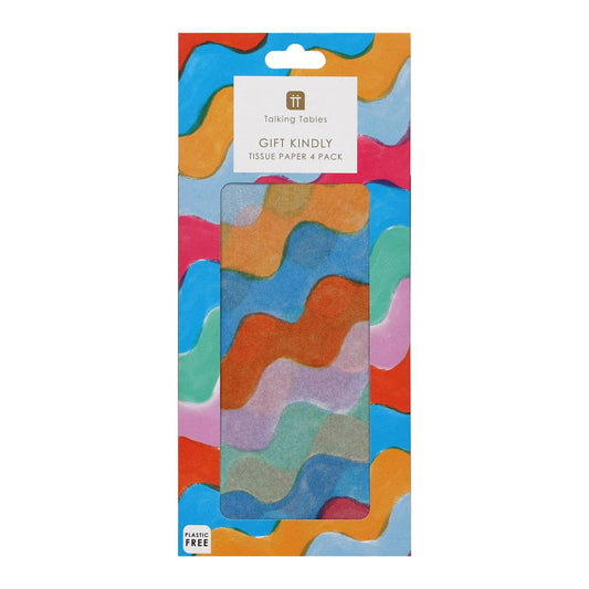 Colourful Wavy Tissue Paper | 4 Sheets | Birthday | Party |