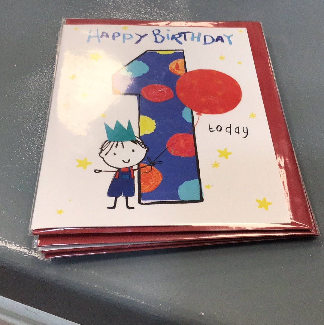 1st birthday card H&G