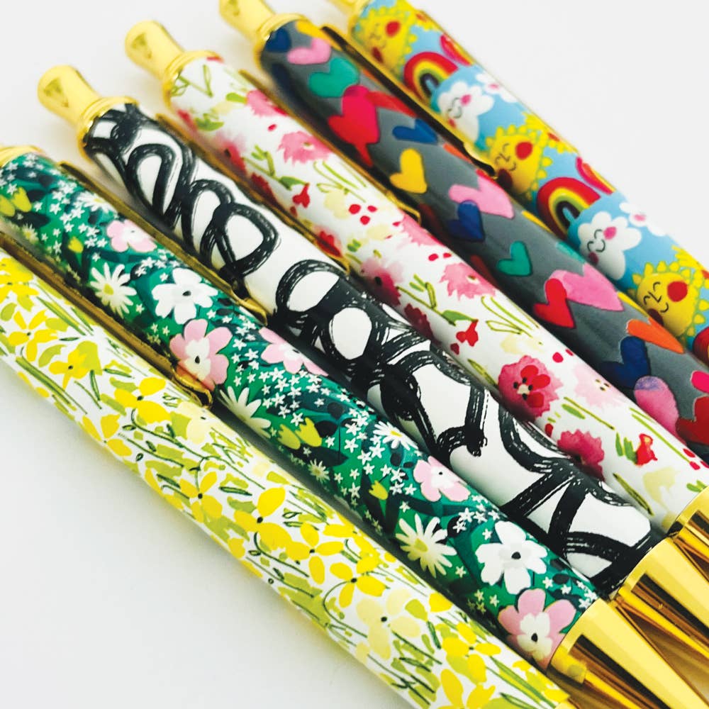 Rose Floral Ballpoint Pen – Pink & Gold Gift Boxed Writing Pen