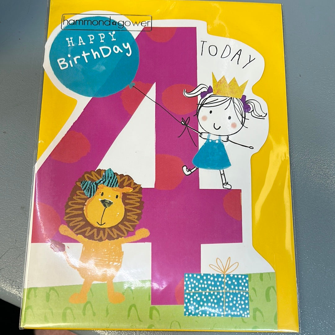 4th Birthday Card - H&G