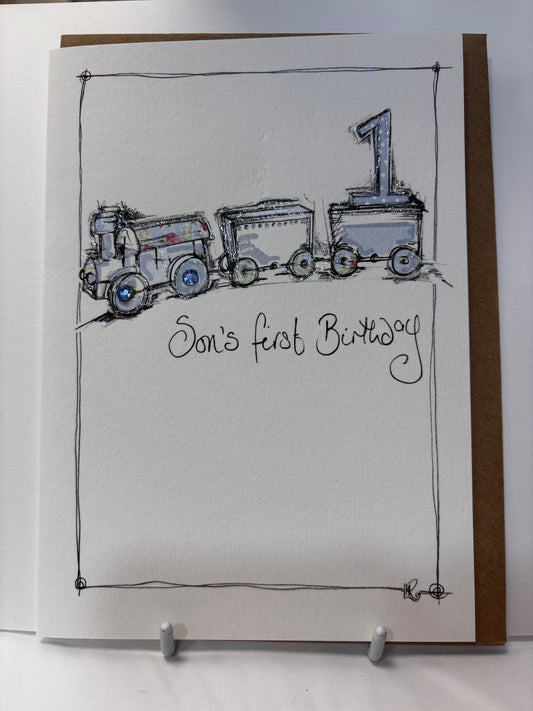 Son 1st Birthday Card - TR
