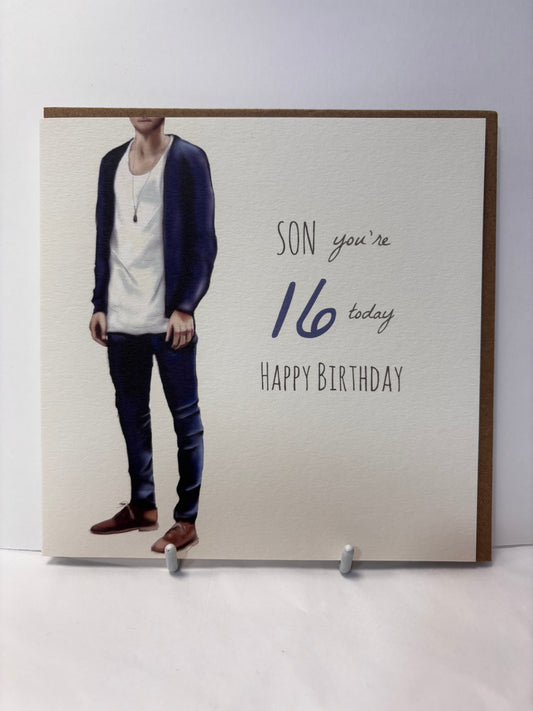 Son 16 Birthday Card - A Made Hand
