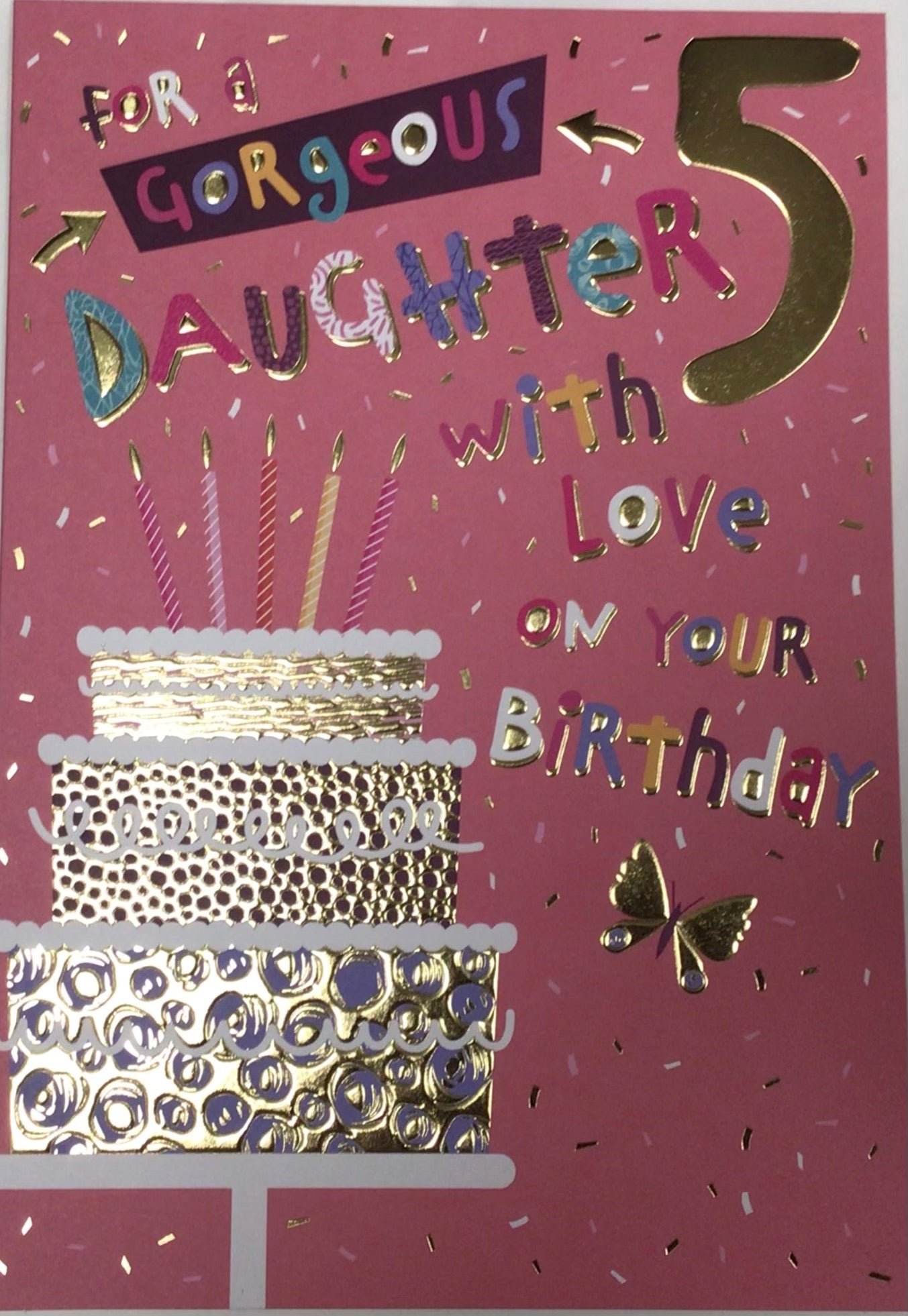 Daughter 5th Birthday Card - Words 'n' Wishes