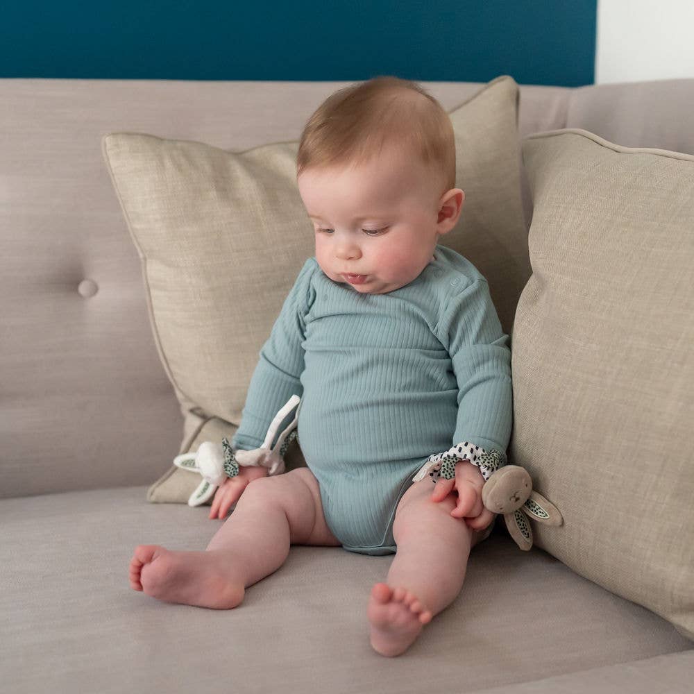 Baby Bunny Wrist Rattles – Sensory Soft Toy Set