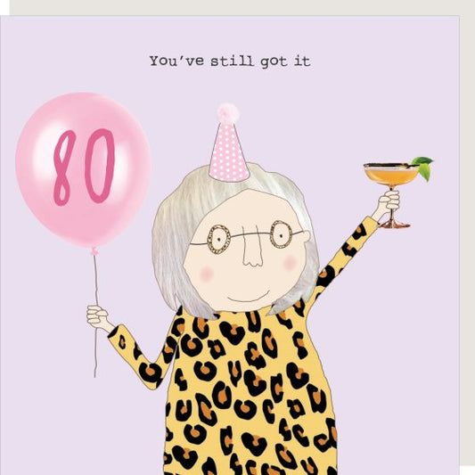 80th Happy Birthday Card - Rosie Made A Thing