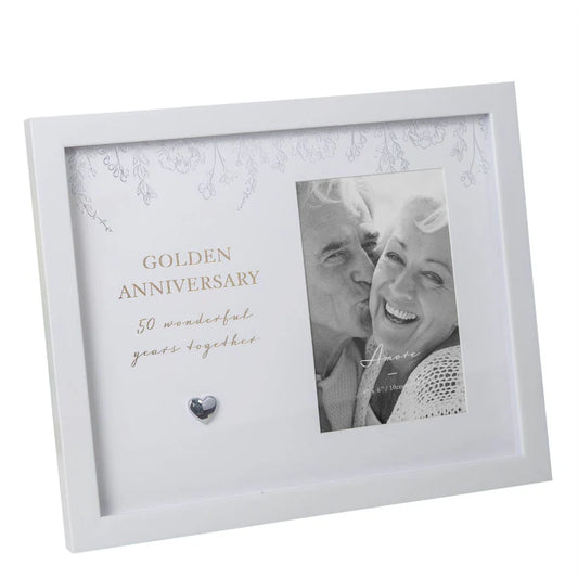 50th Golden Wedding Anniversary Photo Frame – 4" x 6"