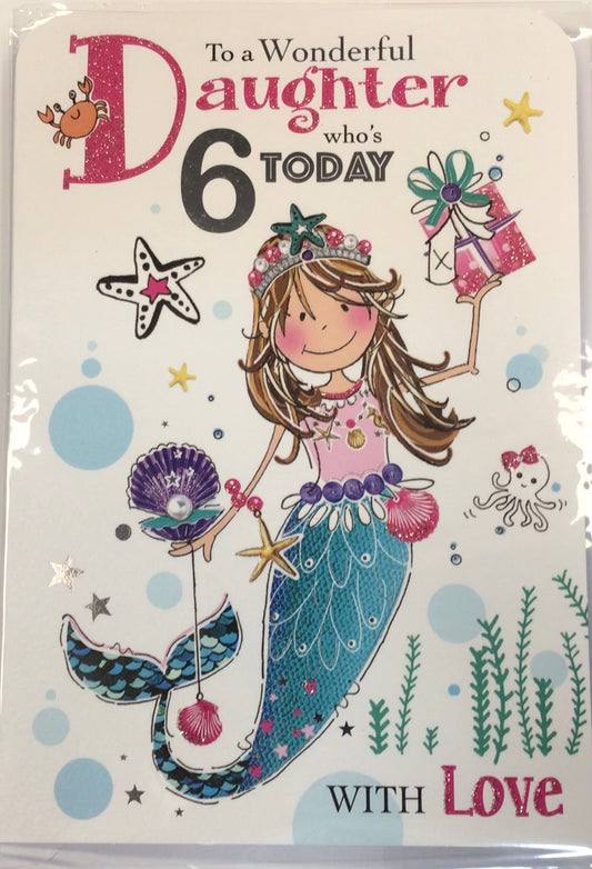 Daughter Birthday Card Age 6 - Jonny Javelin
