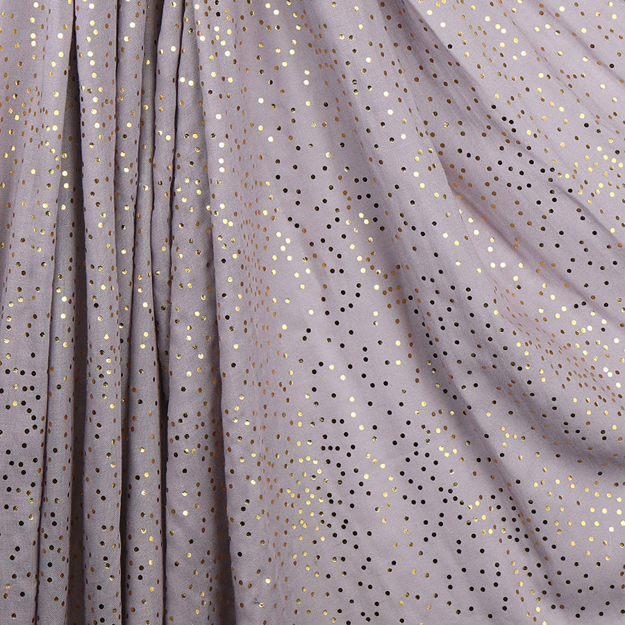 Soft Grey Scarf with Metallic Gold Speckle Print