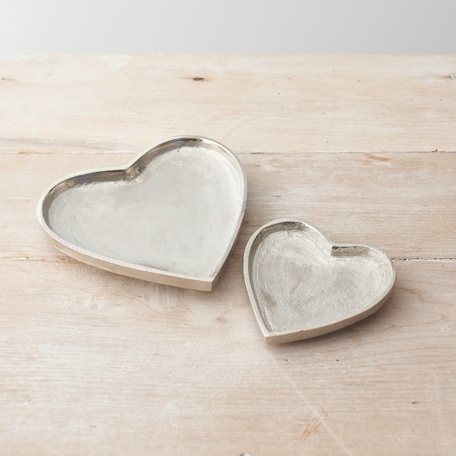 Distressed Silver Heart Plate Ornament