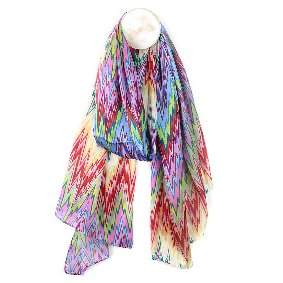 Recycled lilac mix silky jazzy print scarf