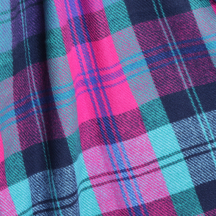 Esme electric blue and pink classic tartan check scarf