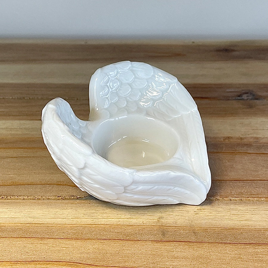 White Angel Wing Tea Light Holder