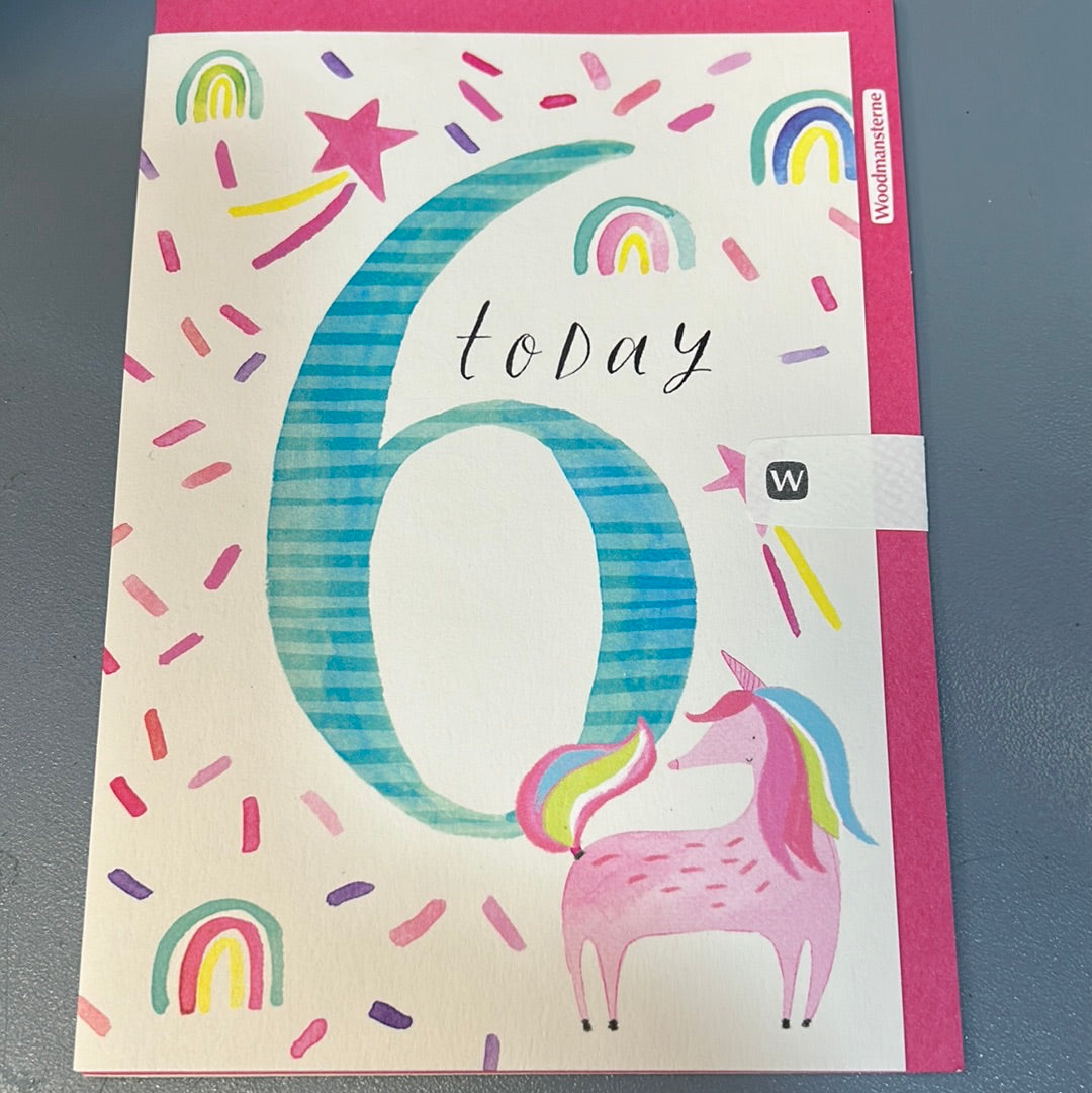 6th Birthday Card - Woodmansterne