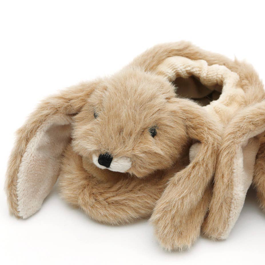 Bunny Baby Soft Slippers – Brown, 0-6 Months