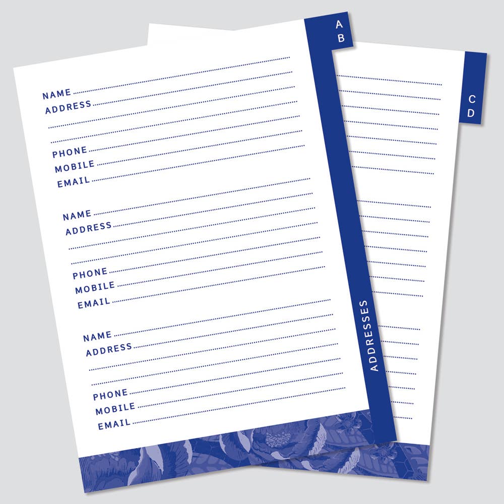 Luxury Floral & Bee Address Book