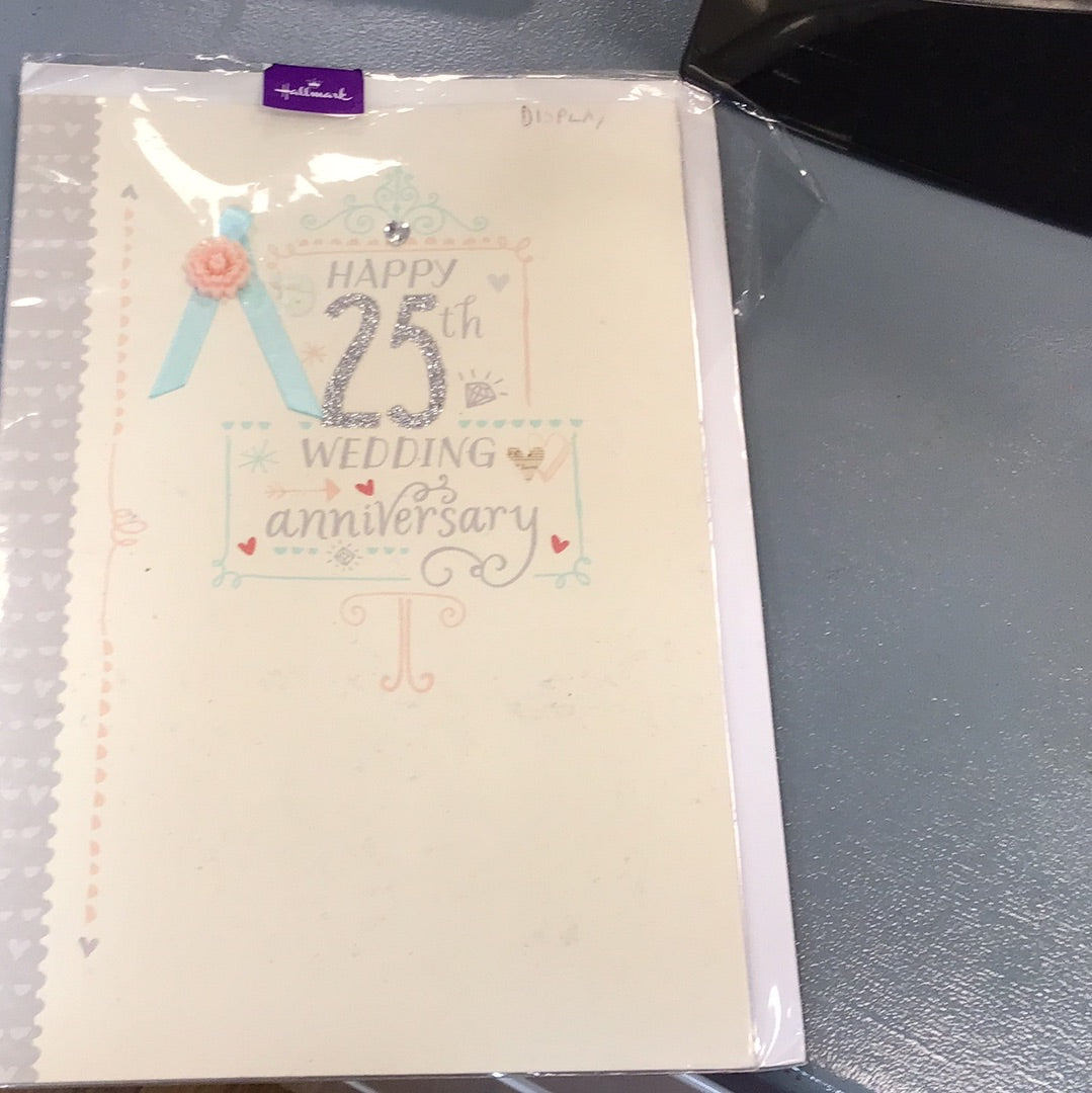 25th Silver Wedding Anniversary Card - Hallmark