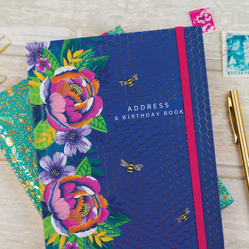 Luxury Floral & Bee Address Book