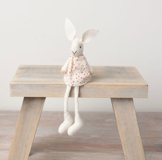 Floral Rabbit – 16cm | Easter & Spring Shelf Decoration