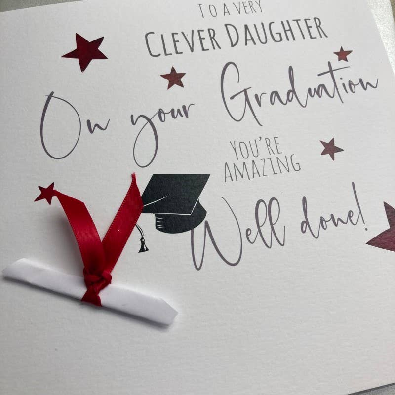 Graduation - Clever Daughter - Scroll - Large Card