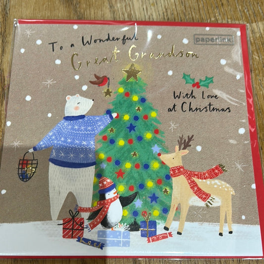 Great Grandson Christmas Card - Paperlink