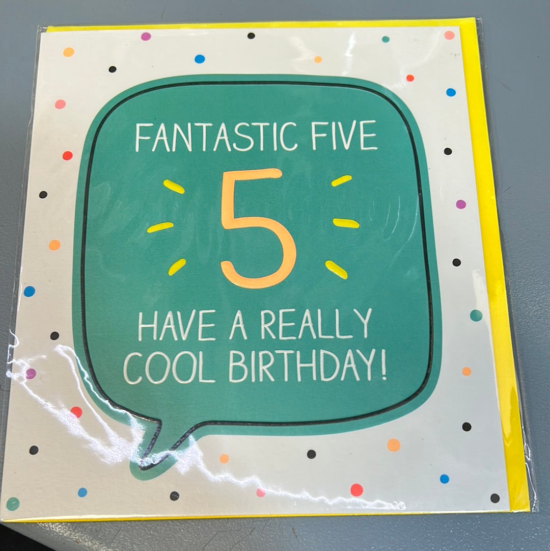 5th Birthday Card - Pigment