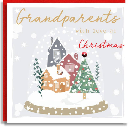 Grandparents Snowglobe Christmas Sequin Wholesale Card